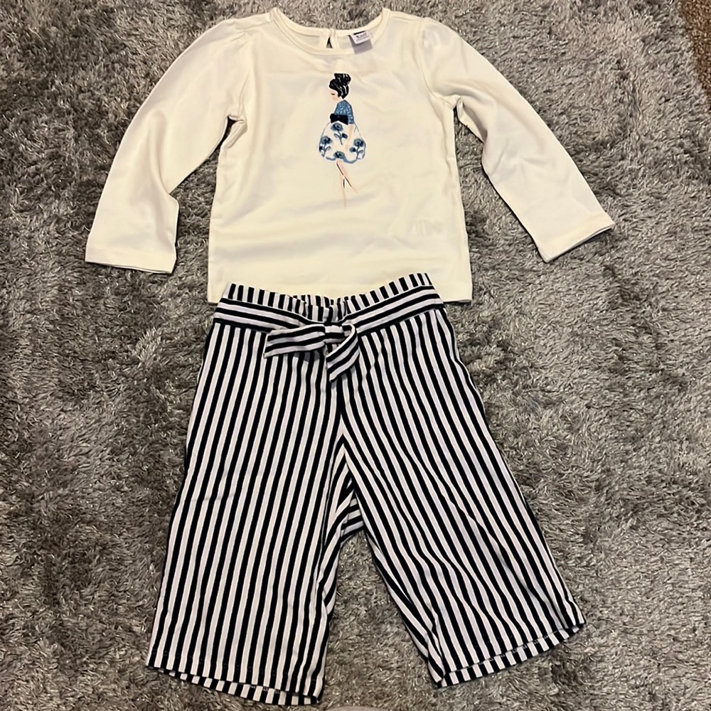 NWOT adorable cropped pant outfit toddler size 18-24m
